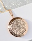 Fashion Kc Gold Pattern Photo Box Can Be Opened Copper Gold-plated Necklace