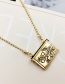 Fashion Gold Color Light Panel Pattern Small Bag Square Photo Box Can Hold Photo Necklace