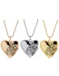 Fashion 18k Gold Printed Love Heart Copper Gilded Photo Box Necklace