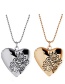 Fashion Gold Printed Love Heart Copper Gilded Photo Box Necklace