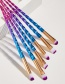 Fashion Colorful 6 Threaded Plastic Handle Aluminum Tube Nylon Hair Cosmetic Brush