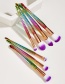 Fashion Colorful 7 Mermaid Cosmetic Brushes With Aluminum Tube And Nylon Hair