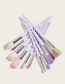 Fashion Color Set Of 10 Threaded Plastic Handle Aluminum Tube Nylon Hair Makeup Brushes