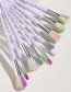 Fashion Color Set Of 10 Threaded Plastic Handle Aluminum Tube Nylon Hair Makeup Brushes