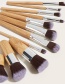Fashion Wood Color 11pcs Bamboo Handle Aluminum Tube Nylon Hair Makeup Brush Set
