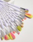 Fashion Color Set Of 12 White Handle Aluminum Tube Nylon Hair Makeup Brushes