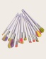 Fashion Color Set Of 12 White Handle Aluminum Tube Nylon Hair Makeup Brushes
