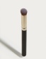 Fashion Black Single Small Round Oblique Wooden Handle Nylon Hair Makeup Brush