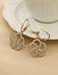 Fashion Silver Color Alloy Diamond Hollow Flower Stud Earrings