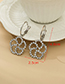 Fashion Silver Color Alloy Diamond Hollow Flower Stud Earrings