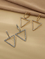 Fashion Gold Color Alloy Diamond Hollow Triangle Stud Earrings