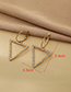 Fashion Gold Color Alloy Diamond Hollow Triangle Stud Earrings
