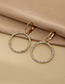 Fashion Gold Color Alloy Diamond Hollow Round Earrings