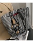 Fashion Gray Large-capacity Houndstooth Stitching Shoulder Messenger Bag