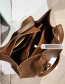 Fashion Coffee Color Large-capacity Stitching Geometric Shoulder Bag