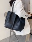Fashion Black Large-capacity Stitching Geometric Shoulder Bag