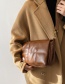 Fashion Brown Embroidered Thread Flap Solid Color One-shoulder Messenger Bag