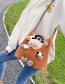 Fashion Black Bear Cow Pattern Animal Doll Plush One-shoulder Armpit Bag