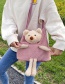 Fashion Pink Bunny Cow Pattern Animal Doll Plush One-shoulder Armpit Bag