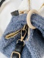 Fashion Blue With White Lamb Wool Stitching Contrast Single Shoulder Messenger Bag