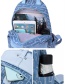 Fashion Blue Canvas Letter Print Backpack