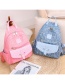 Fashion Blue Canvas Letter Print Backpack
