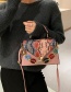 Fashion Pink Contrast Snake Print Flap Crossbody Shoulder Bag