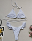 Fashion White Solid Color Triangle Ruffled Split Swimsuit
