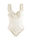 Fashion White Solid Color One-piece Swimsuit With Fungus