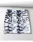 Fashion Black And White Animal Print Side Slit Skirt