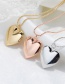 Fashion Rose Gold Mercerized Peach Heart Photo Box Necklace