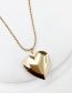Fashion 18k Gold Mercerized Peach Heart Photo Box Necklace