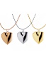 Fashion 18k Gold Mercerized Peach Heart Photo Box Necklace