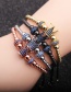 Fashion Gold Color Crown Micro-inlaid Zircon Crown Three-cut Round Tire Woven Adjustable Bracelet