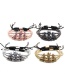 Fashion Gold Color Crown Micro-inlaid Zircon Crown Three-cut Round Tire Woven Adjustable Bracelet