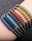 Fashion Red Volcanic Stone Abacus Beads Gallstone Volcanic Stone Abacus Beaded Elastic Bracelet