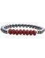 Fashion Red Volcanic Stone Abacus Beads Gallstone Volcanic Stone Abacus Beaded Elastic Bracelet
