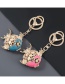 Fashion Rose Red Alloy Dripping Oil Diamond Tropical Fish Keychain Pendant