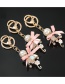 Fashion Pink Alloy Oil Drop Diamond Bowknot Umbrella Keychain Pendant