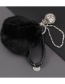 Fashion Rose Red Alloy Bell Round Hair Ball Keychain Pendant