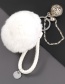Fashion Rose Red Alloy Bell Round Hair Ball Keychain Pendant