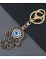 Fashion Blue Alloy Oil Drop Diamond Palm Eye Keychain Pendant