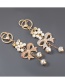 Fashion White Alloy Diamond Bowknot Pearl Flower Keychain Pendant