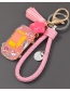 Fashion Pink Alloy Resin Diamond Car Keychain Pendant