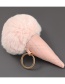 Fashion Pink Alloy Fluff Ice Cream Cone Keychain Pendant