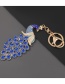 Fashion Blue Alloy Diamond Peacock Keychain Pendant