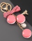 Fashion Rose Red Alloy Multilayer Resin Macaron Keychain Pendant