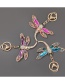 Fashion Purple Alloy Diamond Dragonfly Keychain Pendant