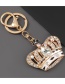 Fashion Pink Alloy Diamond Crown Keychain Pendant