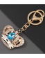 Fashion White Alloy Diamond Crown Keychain Pendant